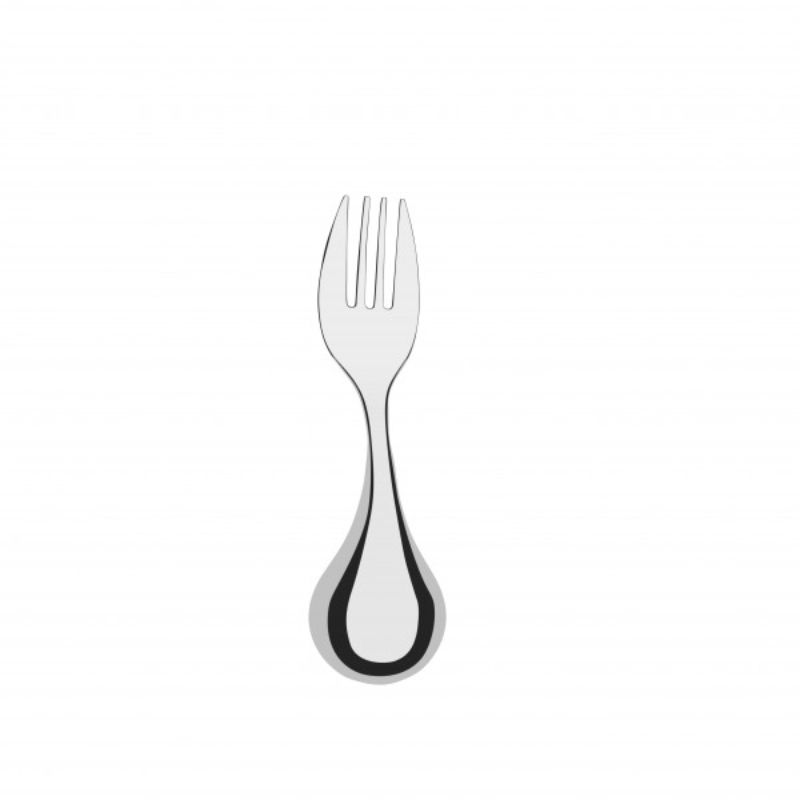 Ergonomic fork with ball-shaped handle designed for users with limited wrist motion and gripping difficulties.