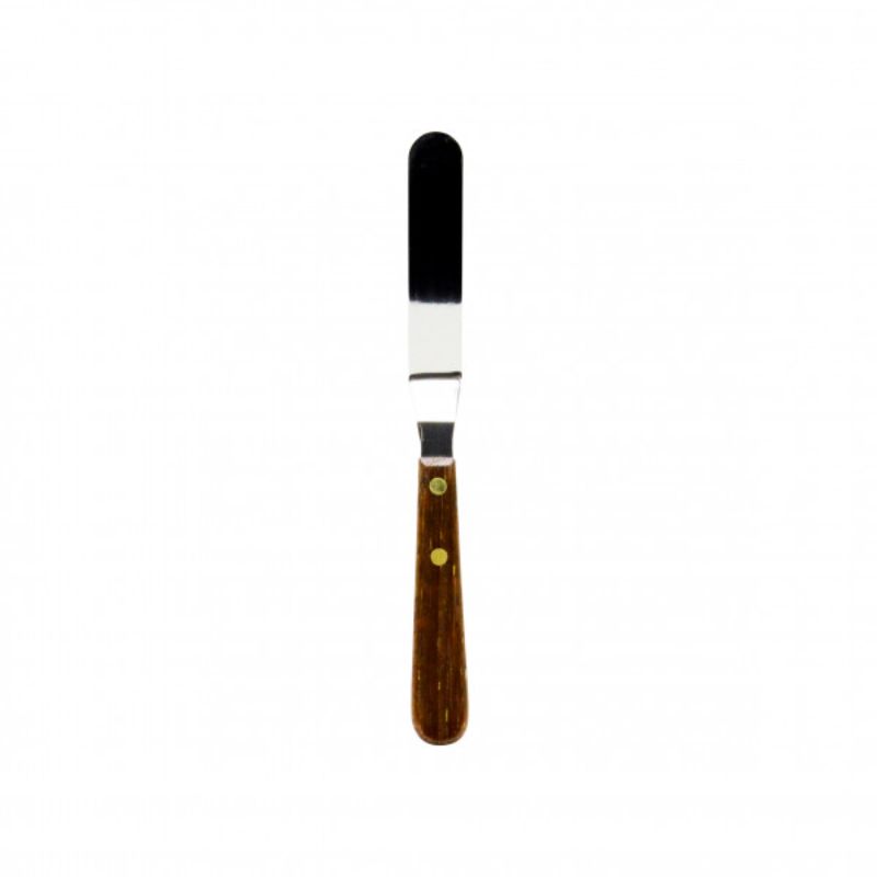 Chef Inox Cranked Spatula, 100mm stainless steel, ergonomic handle for easy flipping and serving in the kitchen.