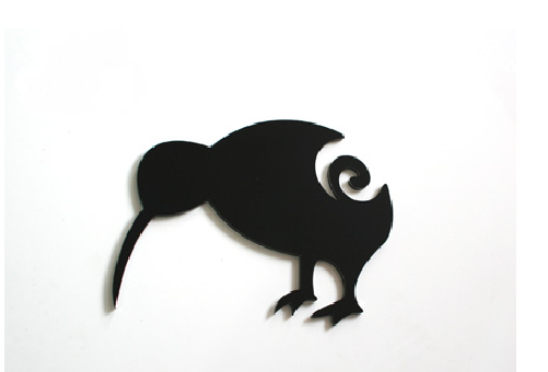 Koru Kiwi - Wall Art (Black ACM)