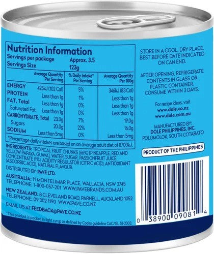 Dole Fruit Salad Tropical 432g