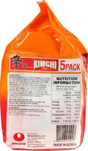 Nongshim Noodles Shin Kimchi Ramyun 5pk