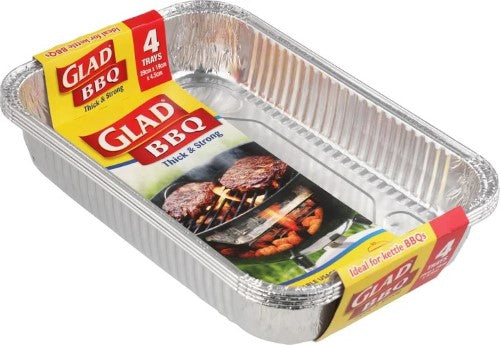 Glad Bbq Trays 28x18x4cm 4pk
