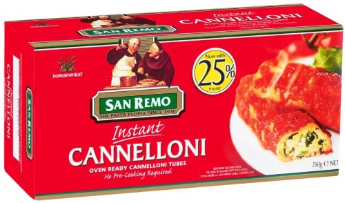 San Remo Dry Pasta Instant Cannelloni 250g