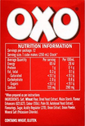 Oxo Stock Cubes Beef 71g