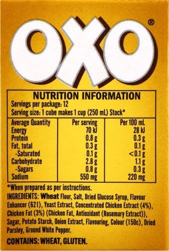 Oxo Stock Cubes Chicken 71g