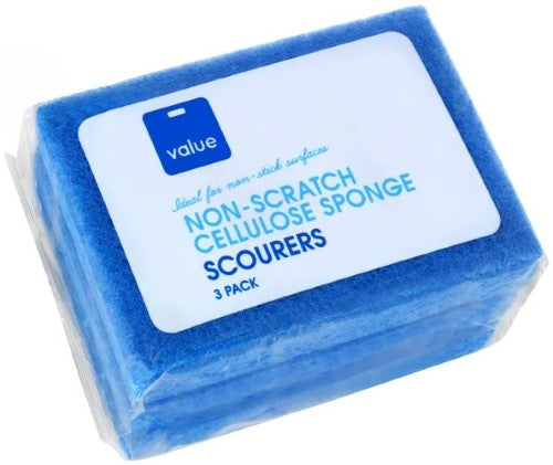Value Scourers Cellulose Non Scratch 3ea