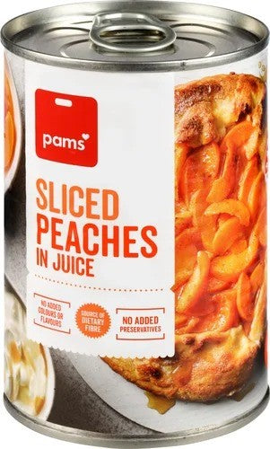 Pams Peaches Sliced In Juice 410g