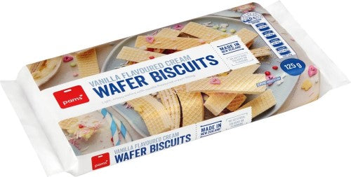 Pams Wafer Biscuits Vanilla Cream 125g