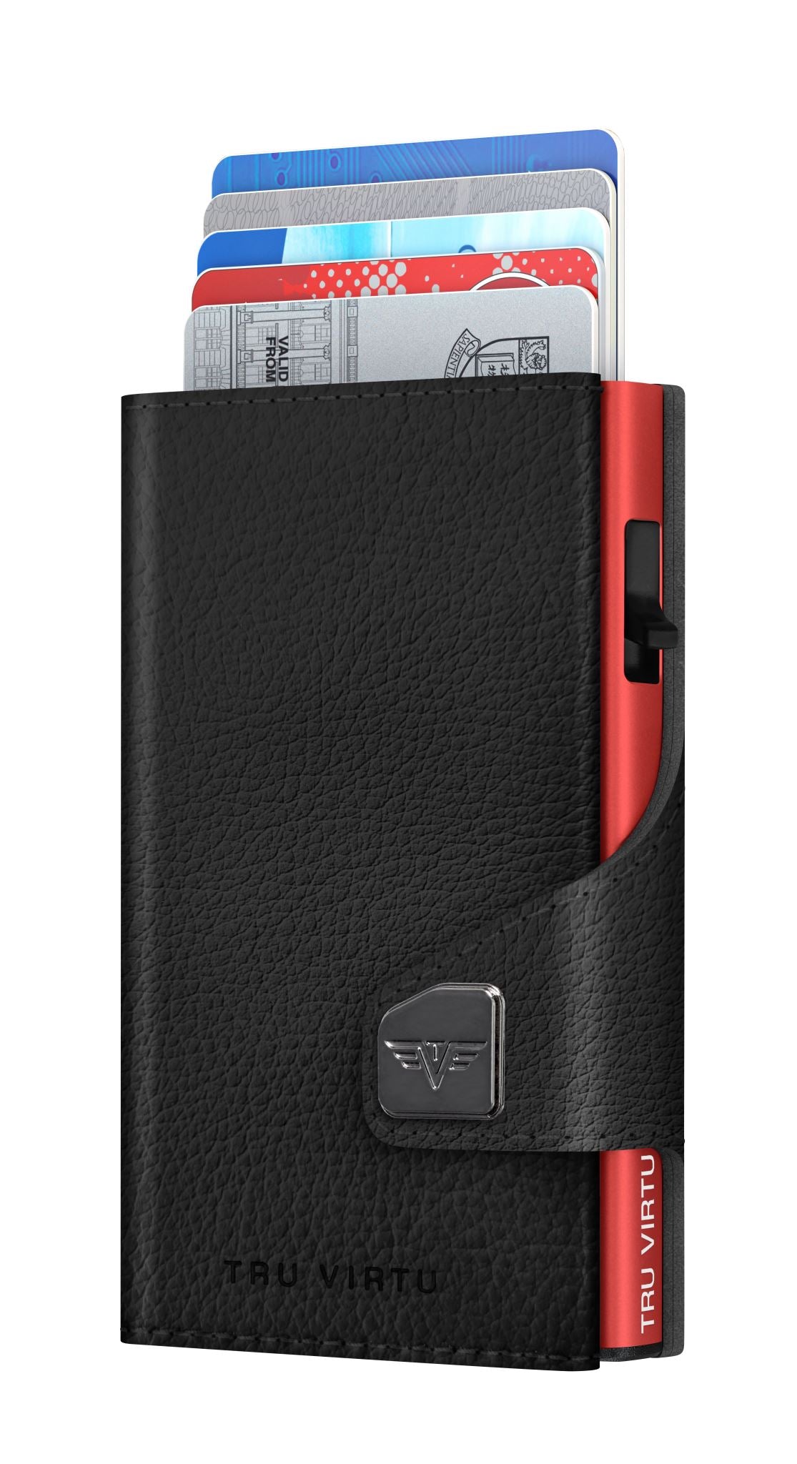 Card Case - Tru Virtu Veg Wine (Black/Red)