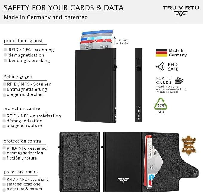Card Case - Tru Virtu Coin Nappa (Black/Black)
