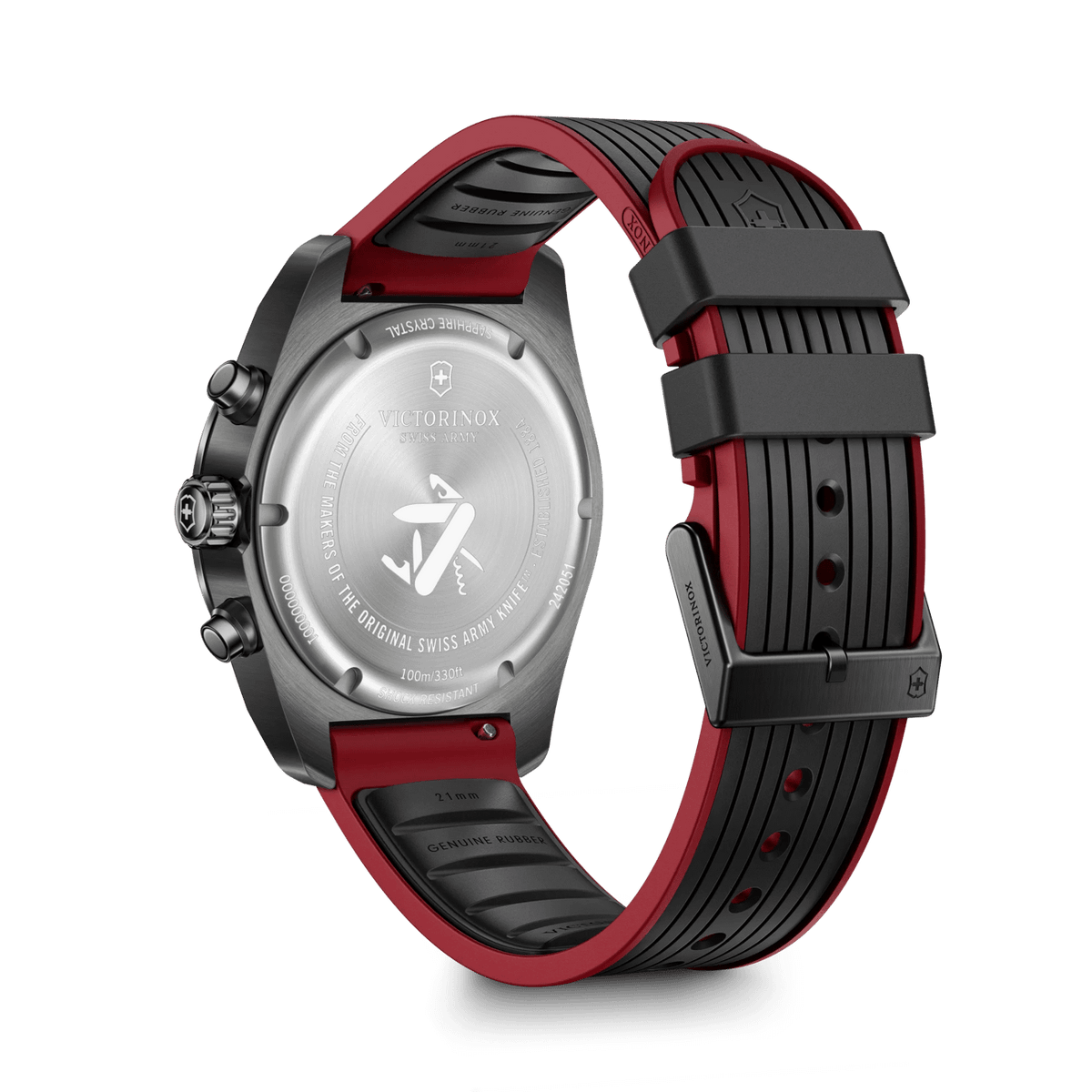 Watch - VICTORINOX Swiss Army Chrono 42mm Black Rubber Strap (Black Dial)