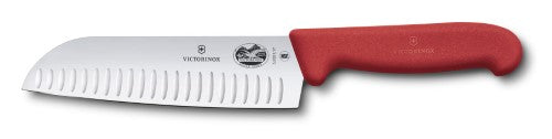Santoku Fluted Knife - VICTORINOX FIBROX 17cm (Red)