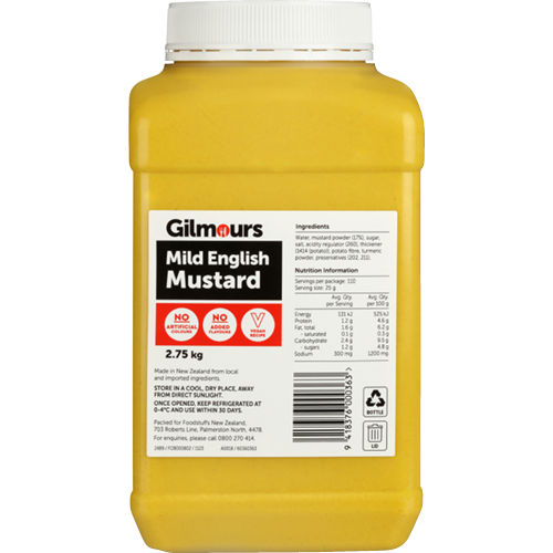Gilmours Mustard Mild English 2.75kg