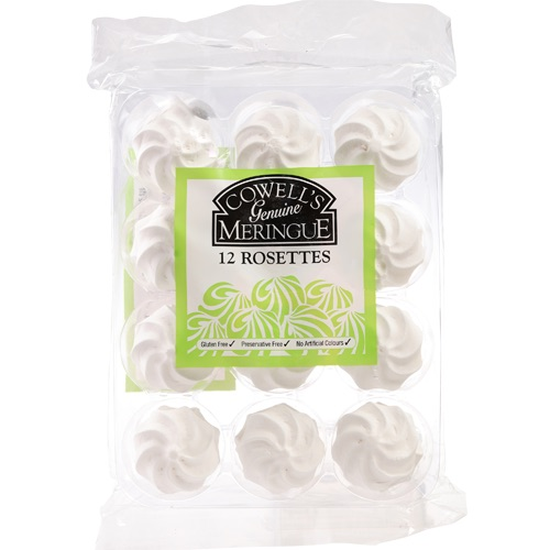 Cowells Meringue White Rosette 12pk