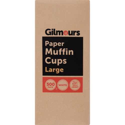 Gilmours Muffin Cup White Lge 500s