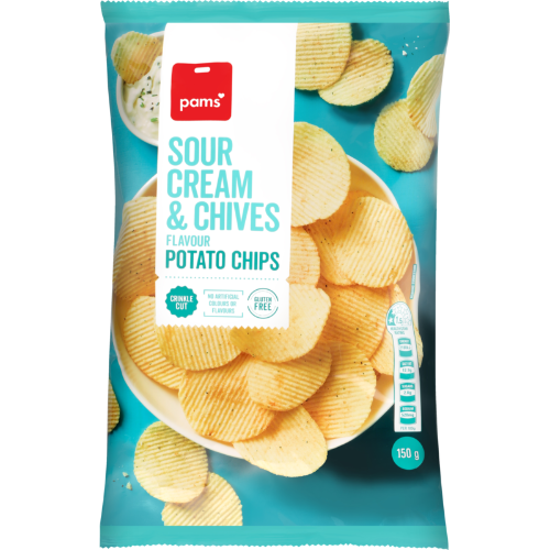 Pams Chips Sour Cream / Chives 150g
