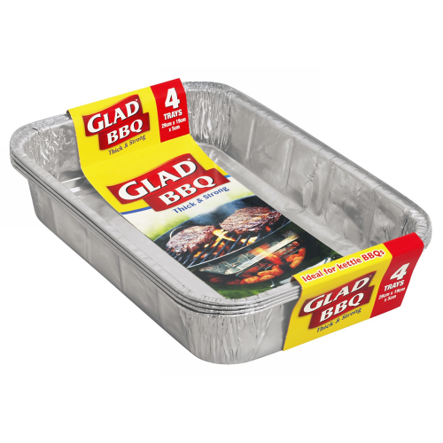 Glad Bbq Trays 28x18x4cm 4pk