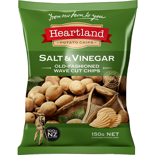 Heartland Wave Cut Salt Vinegar 150g