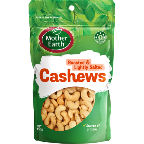 Mother Earth Cashews Rstd/Lght Sltd 150g