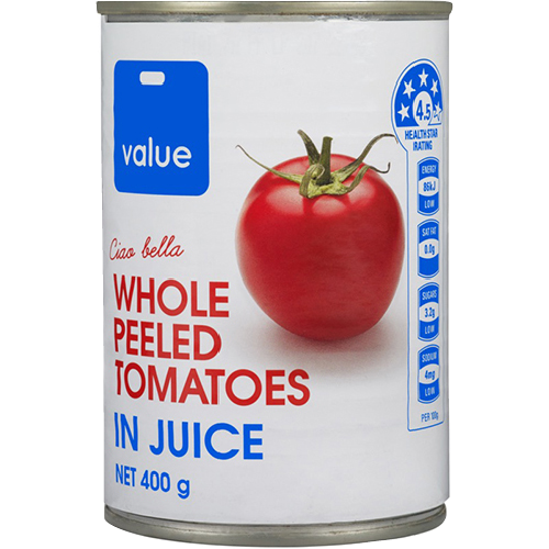 Pams Value Tom Whl Peeled In Juice 400g