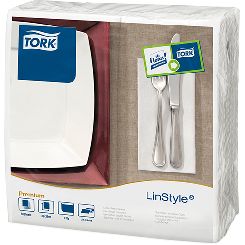 Tork Dinner Napkin 8 Fold White 50pk