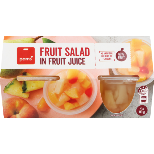Pams Fruit Cups Fruit Sld N Jce 452g 4pk