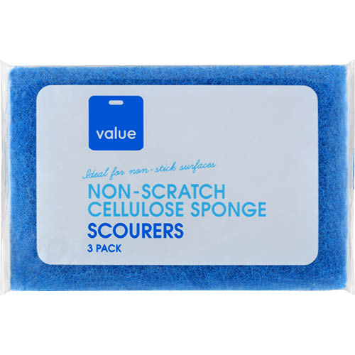Value Scourers Cellulose Non Scratch 3ea