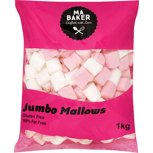 Ma Mallow Jumbo Pink White Mallows 1kg