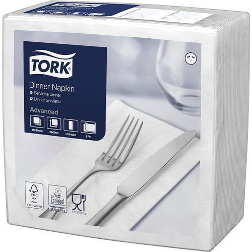 Tork 478746 White Din Nap 1/4 Fold 150pk