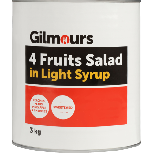 Gilmours 4 Fruit Salad Light Syrup 3kg