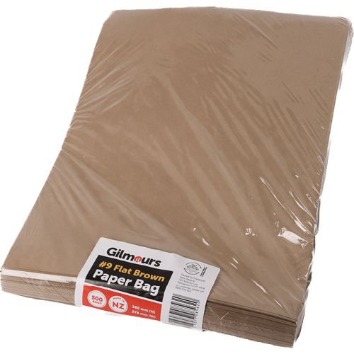 Gilmours Flat Brown Bag 360x279 #9 500pk