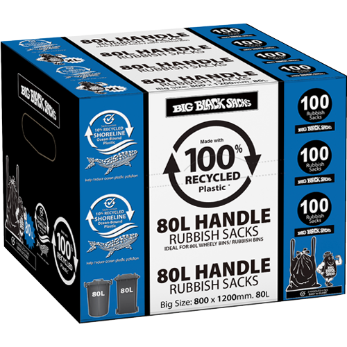 Bbs Recycled Rubb Bag Box 80l 100pk