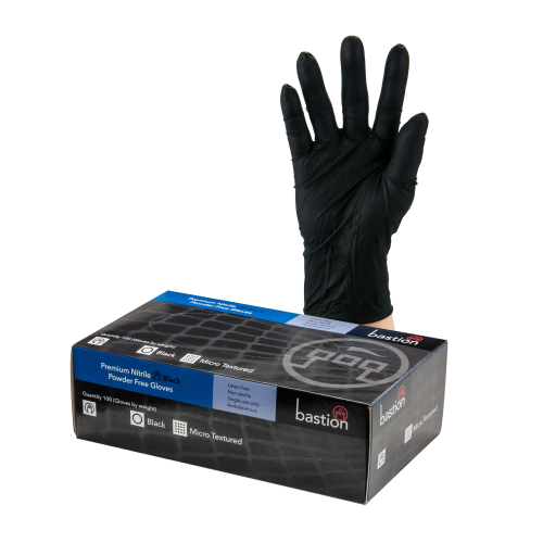 Bastion Nitrile Blk P/F X-Large 100pk