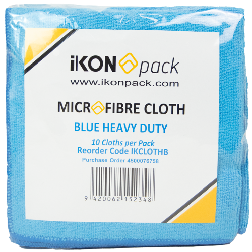 Ikonpack Microfibre Cloth Hd Blue 10pk