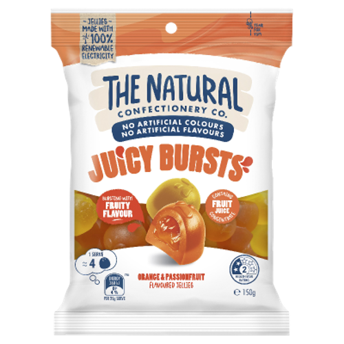 The Natural Confectionery Co. Juicy Burst Orange/Pass 150g