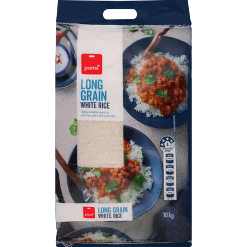 Pams Rice White Long Grain 10kg