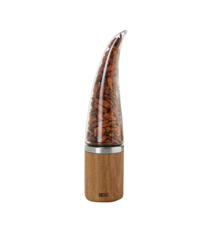 Chilli Cutter - AdHoc Peperone Acacia, Glass & Stainless Steel (22cm)