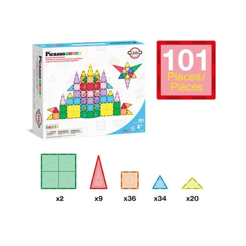PicassoTiles 101pc Magnetic Tile Classic Building Blocks