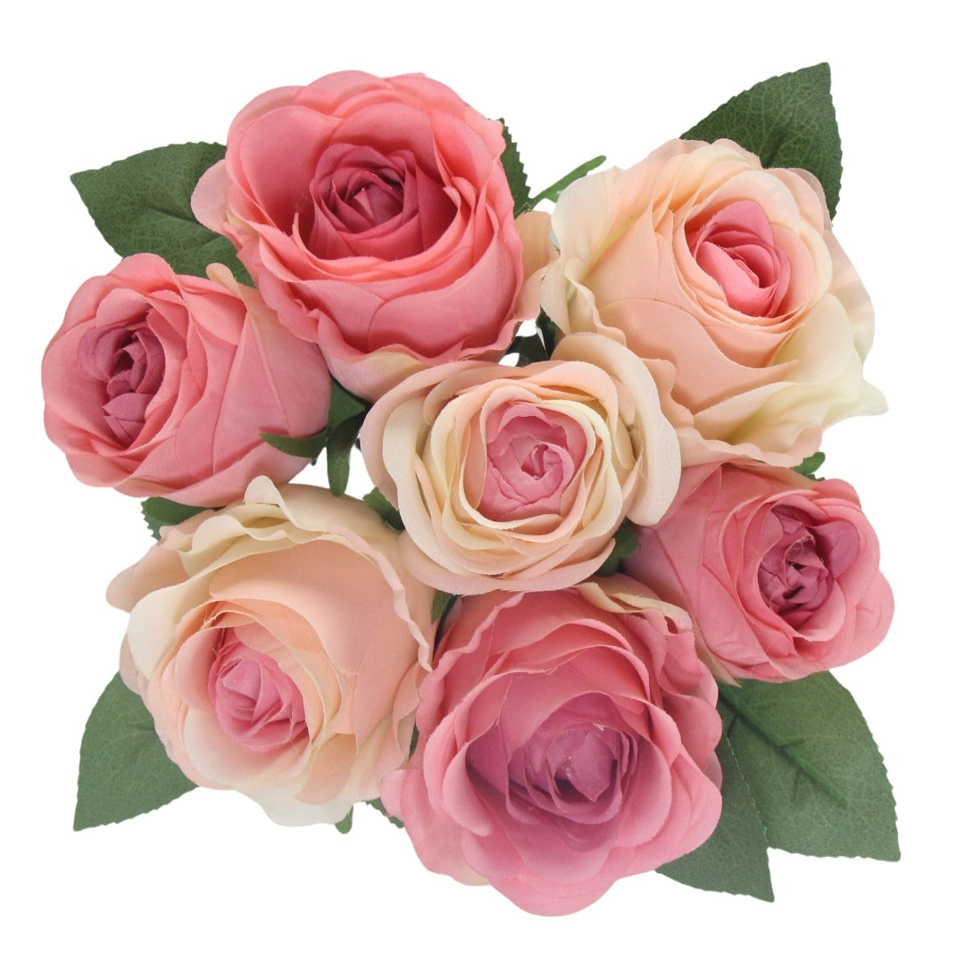 Artificial / Faux Flowers - Rose Bouquet Pink