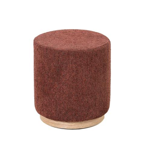 MIAMI OTTOMAN W/WOOD BASE - BURNT OCHRE