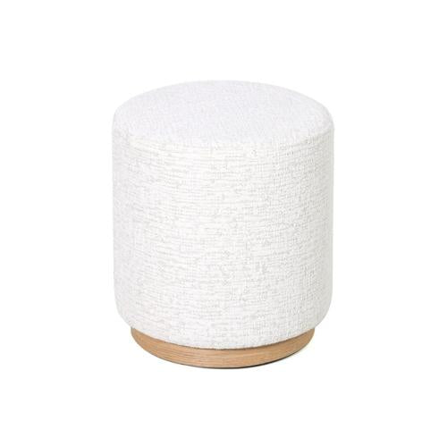 MIAMI OTTOMAN W/WOOD BASE - SEASHELL