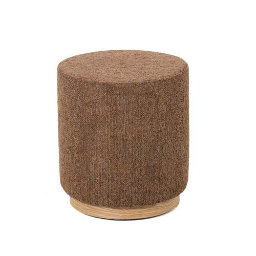 MIAMI OTTOMAN W/WOOD BASE - TOBACCO