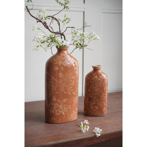 TAN CERAMIC VASE - LARGE