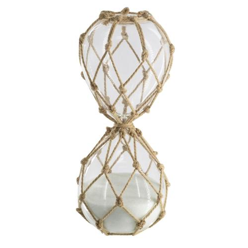 WOVEN HOUR GLASS WITH WHITE SAND - LARGE