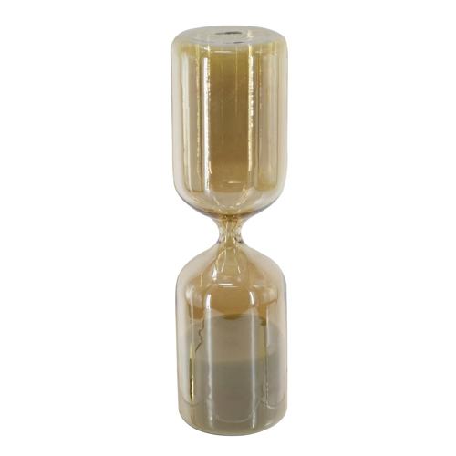 AMBER SHIMMER HOURGLASS WITH WHITE SAND - LARGE