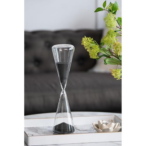 TRIANGULAR HOUR GLASS WITH BLACK SAND