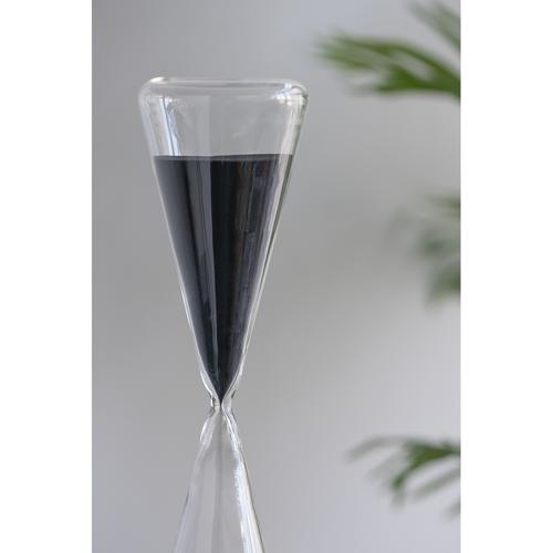TRIANGULAR HOUR GLASS WITH BLACK SAND