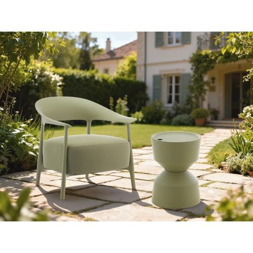 OUTDOOR ICE BUCKET SIDE TABLE - SAGE