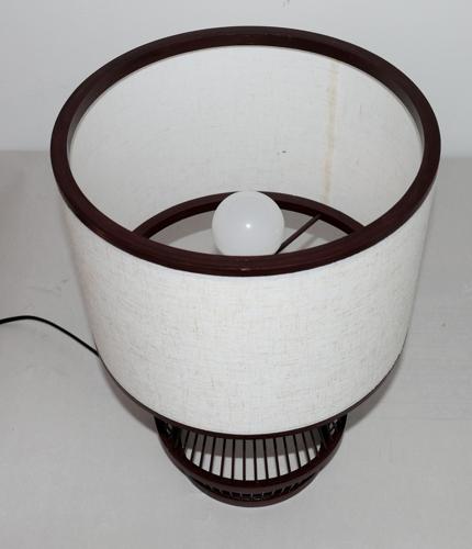 BAMBOO & LINEN TABLE LAMP - NATURAL/BLACK