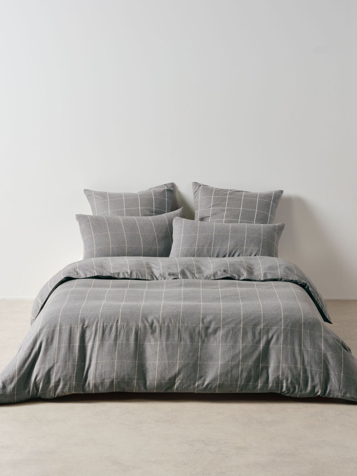 Quilt Cover Set - Atrium Shadow Linen House - Super King Grey